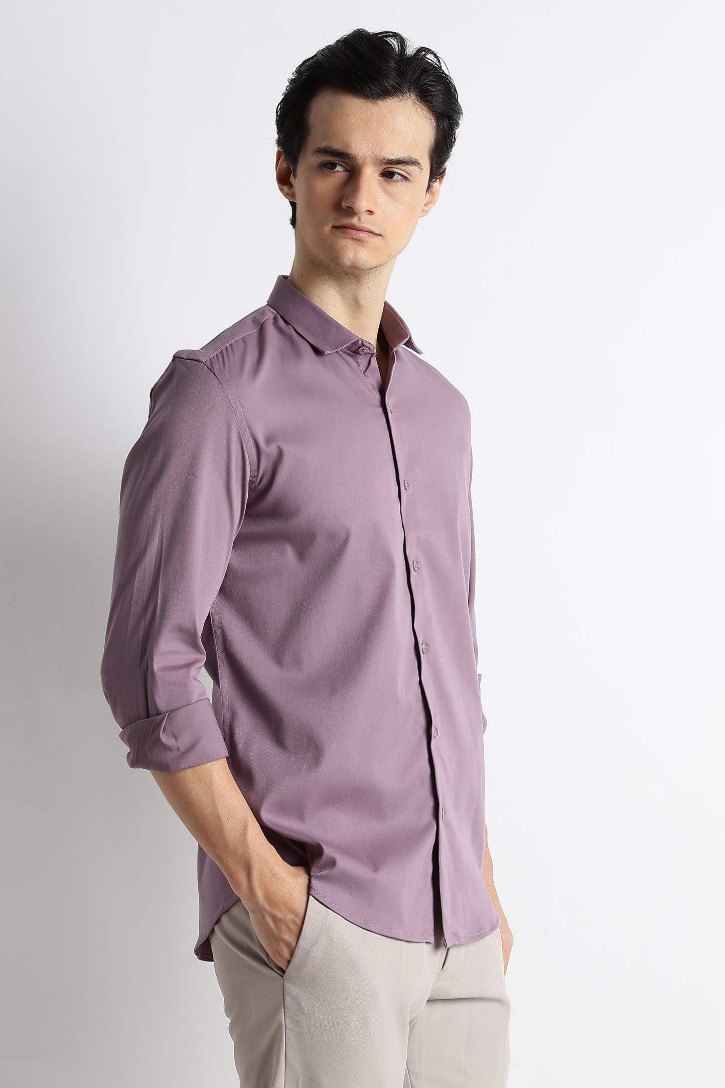 The Modern Essential Poly-Lycra Shirt Slate Lavender