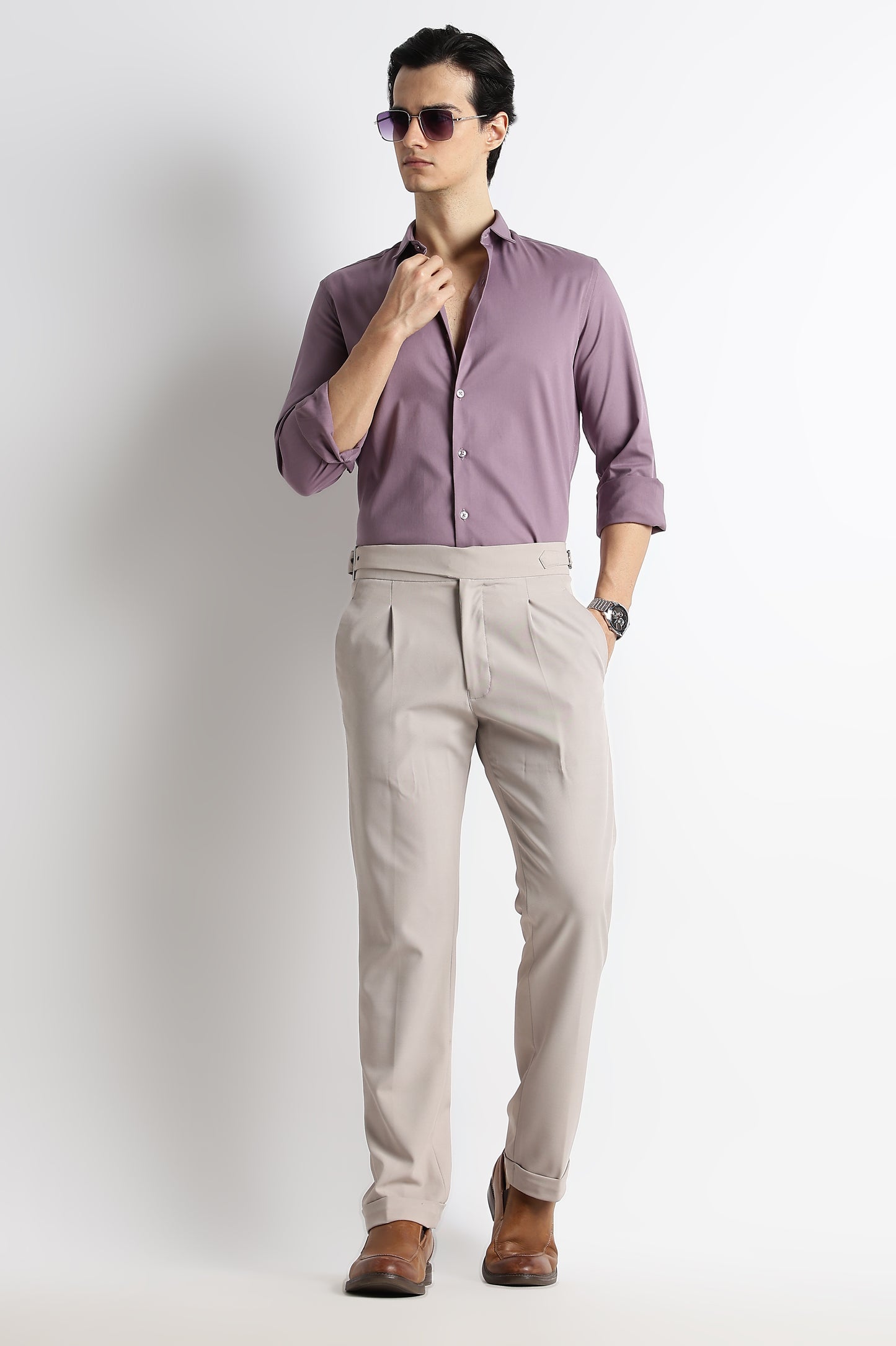 The Modern Essential Poly-Lycra Shirt Slate Lavender