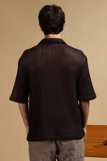 Relaxed Fit Self-Designed Shirt Black