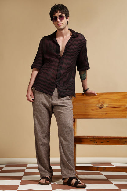 Relaxed Fit Self-Designed Shirt Black