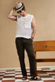 Cotton Loose Fit Drawcord Pants Dk Grey