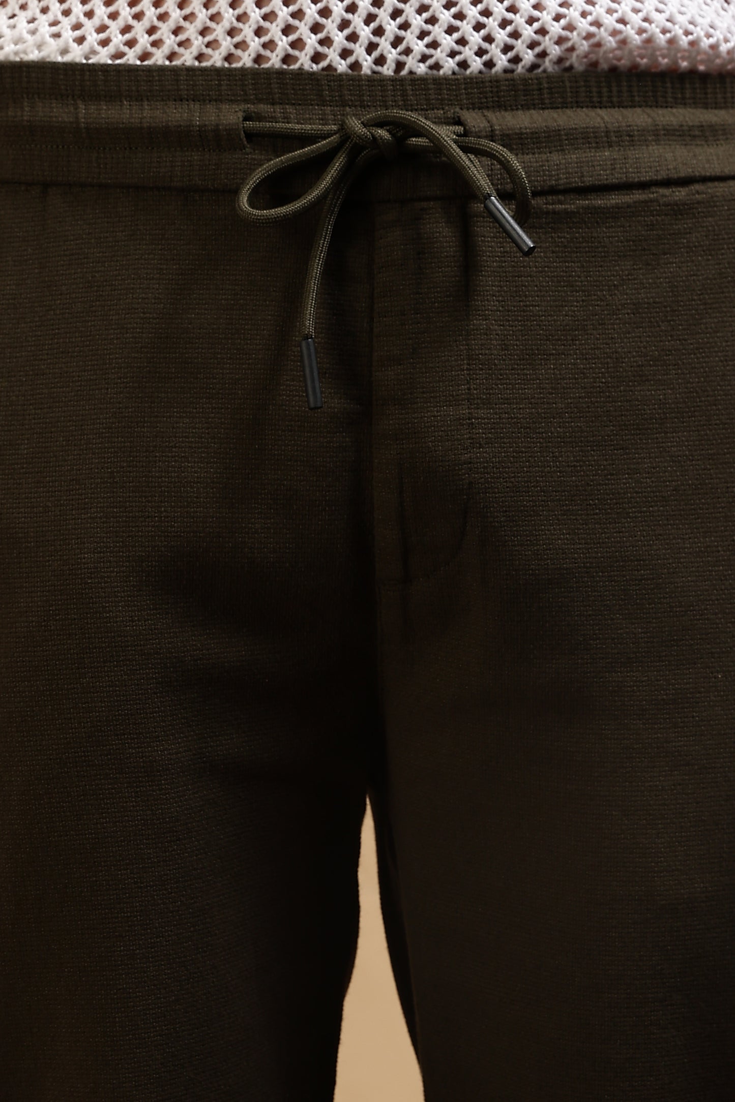 Cotton Loose Fit Drawcord Pants Dk Grey