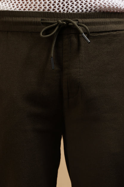 Loose Fit Drawcord Pants Dk Grey