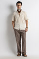 Casual Cotton Cuban Collar Shirt Cream