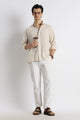 Natural Embroidered Cotton Shirt Cream