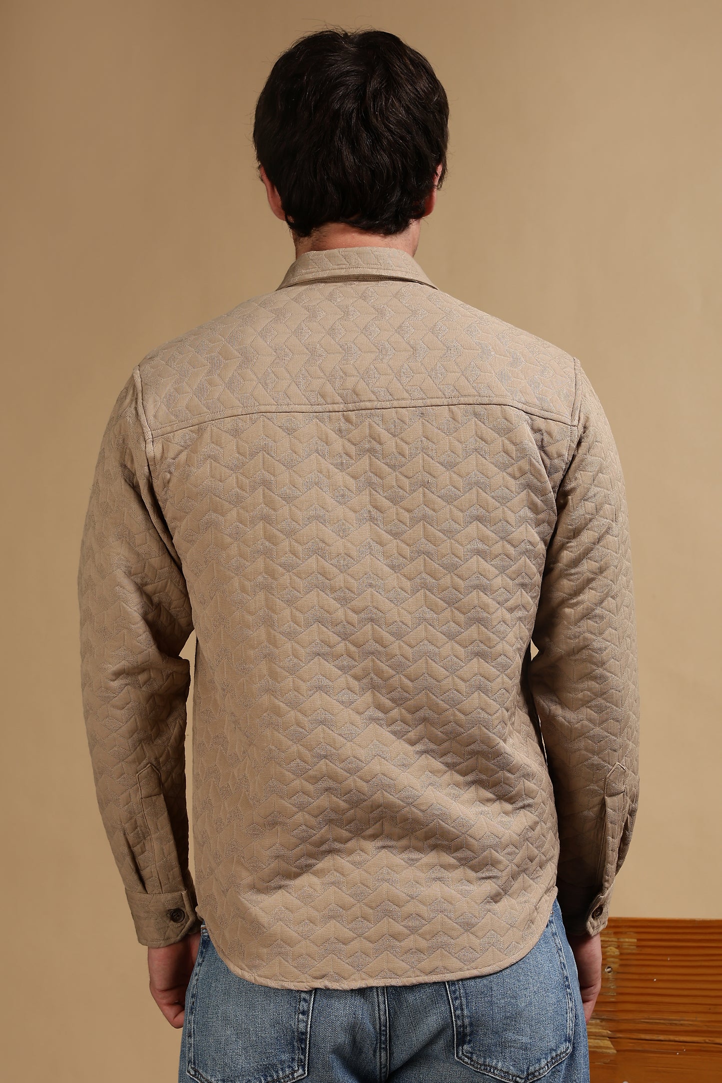 Oversized  Casual Shacket Shirt Khaki