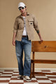 Oversized  Casual Shacket Shirt Khaki