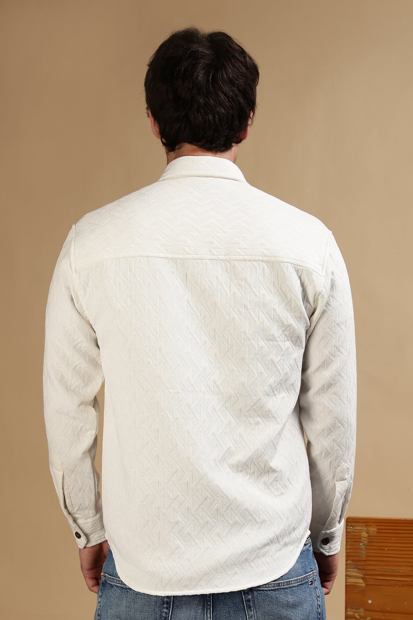 Poly Cotton Over sized Shacket Shirt White