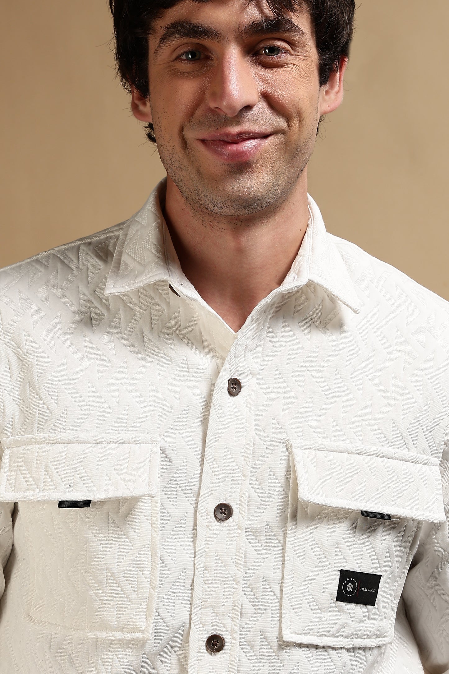 Poly Cotton Over sized Shacket Shirt White
