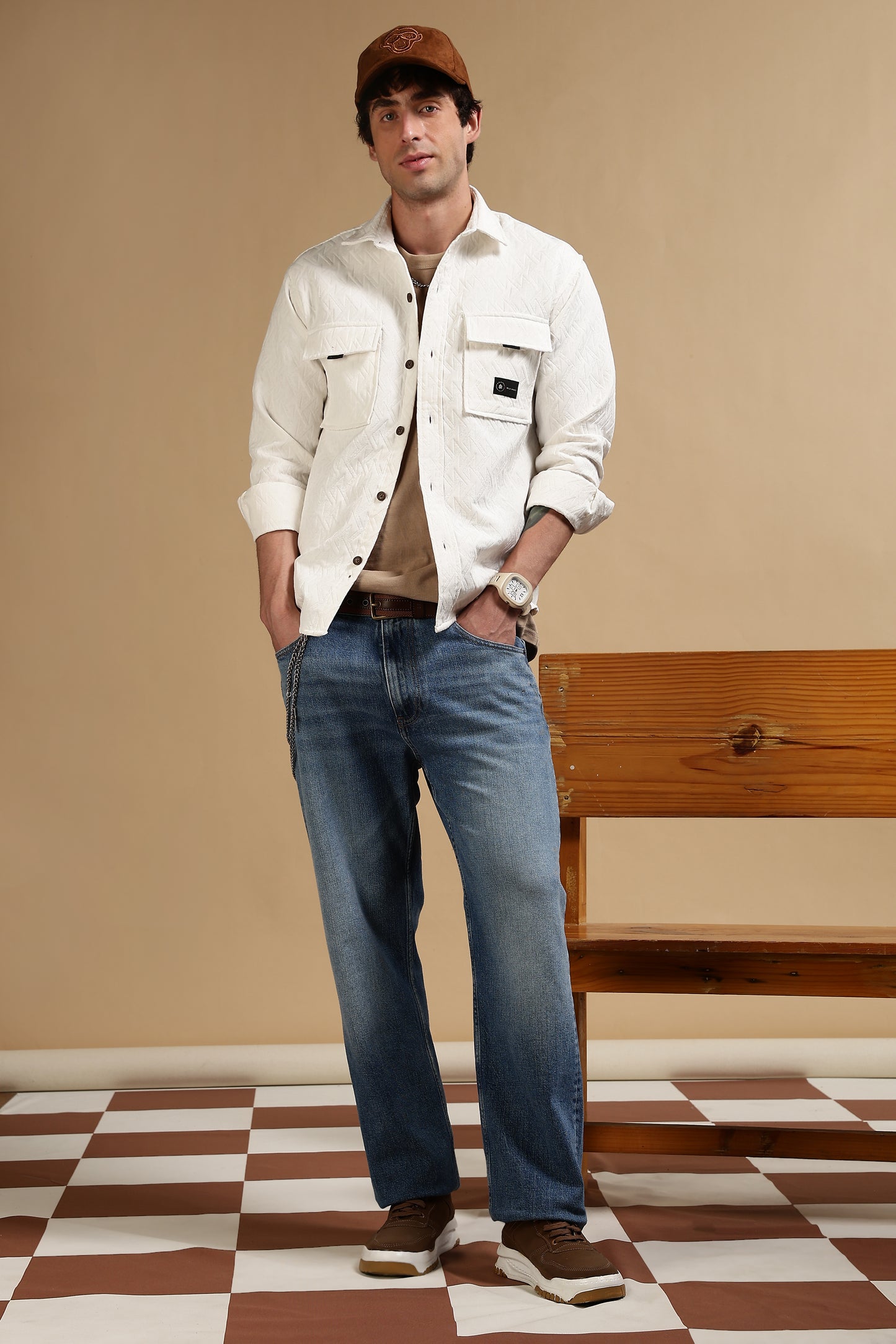 Poly Cotton Over sized Shacket Shirt White