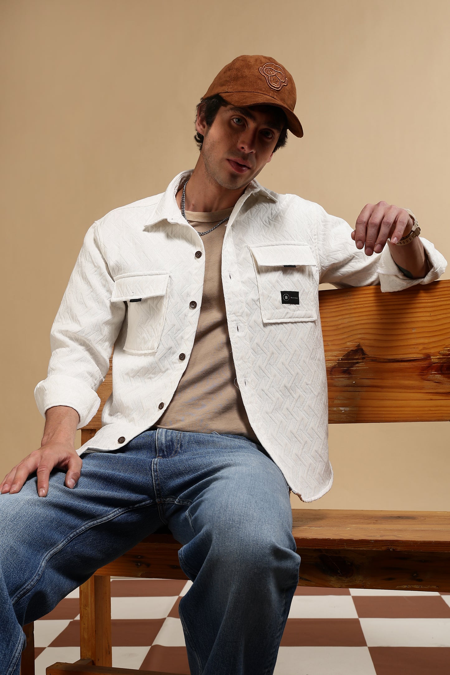 Poly Cotton Over sized Shacket Shirt White
