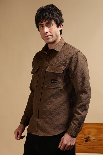 Over sized Shacket Shirt Brown