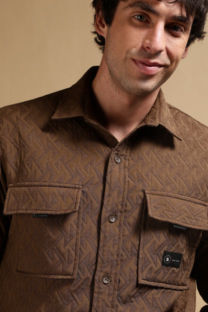 Over sized Shacket Shirt Brown