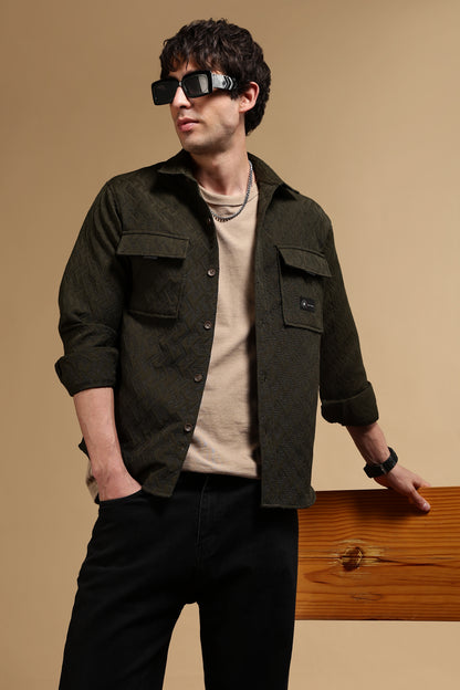 Over sized Shacket Shirt Olive