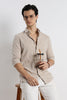 Embroidered Linen Shirt Cream
