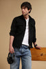 Oversized  Casual Shacket Shirt Black