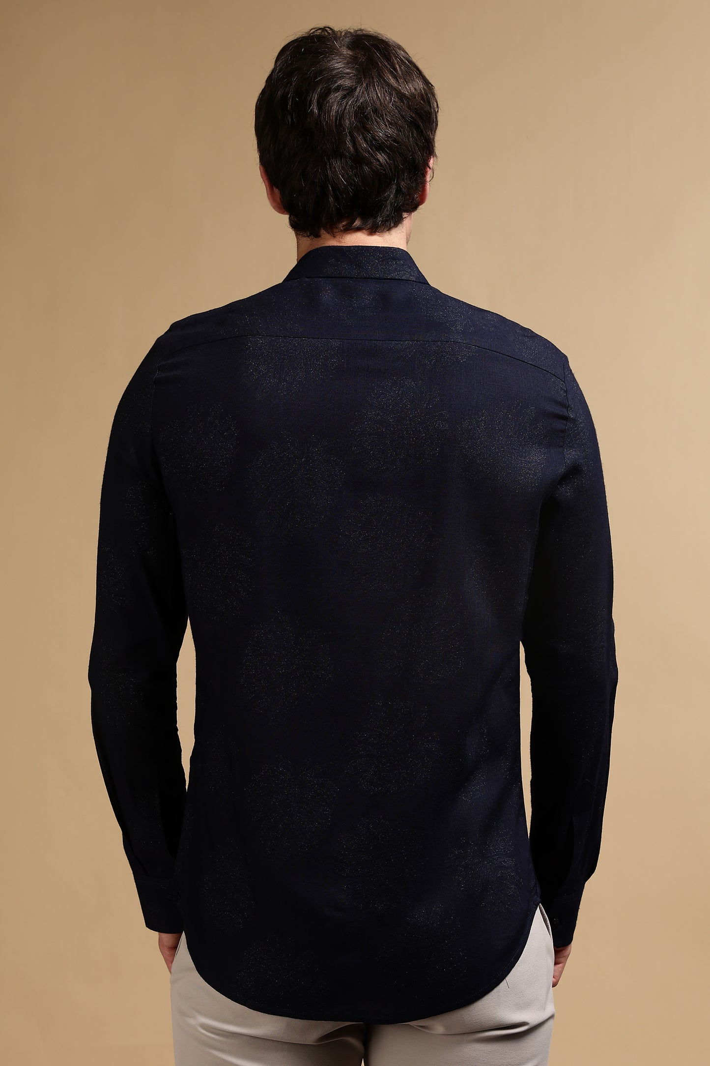 Glitter Print Shirt Navy 3