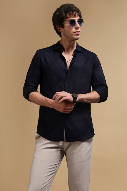 Glitter Print Shirt Navy