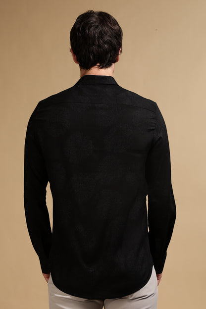 Glitter Print Shirt Black