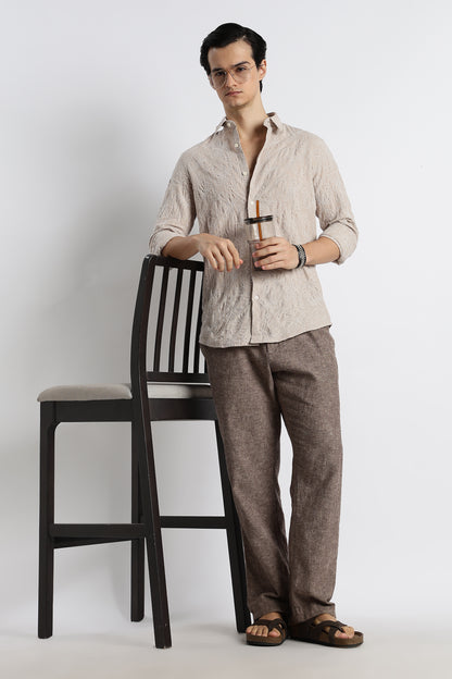 Artisanal Embroidered Shirt Cream