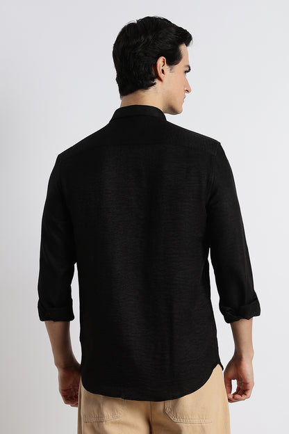 The Minimalist Linen Look Shirt Black