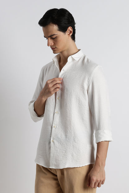 The Minimalist Linen Look Shirt White