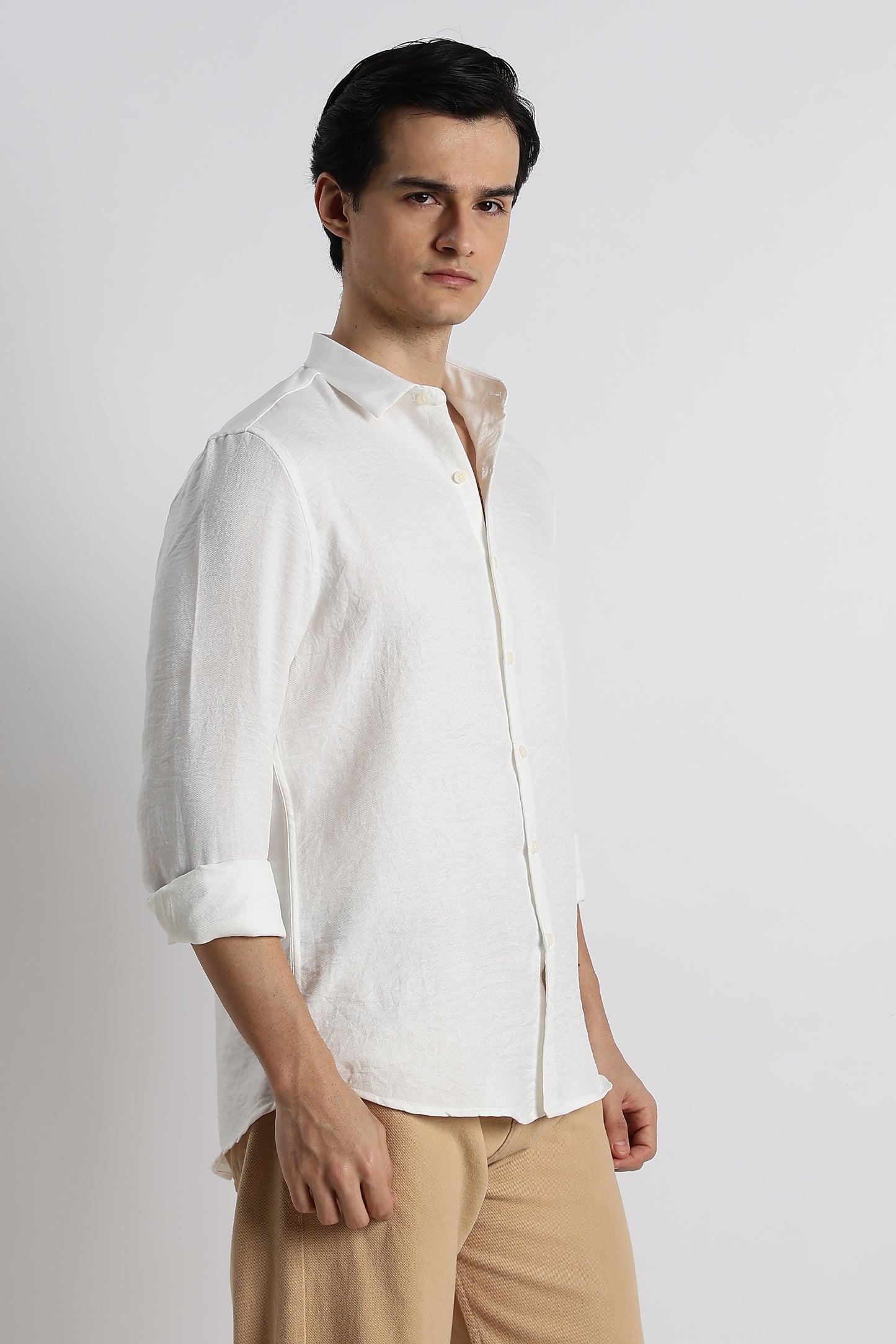 The Minimalist Linen-Blend Shirt White