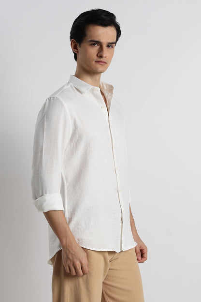The Minimalist Linen Look Shirt White