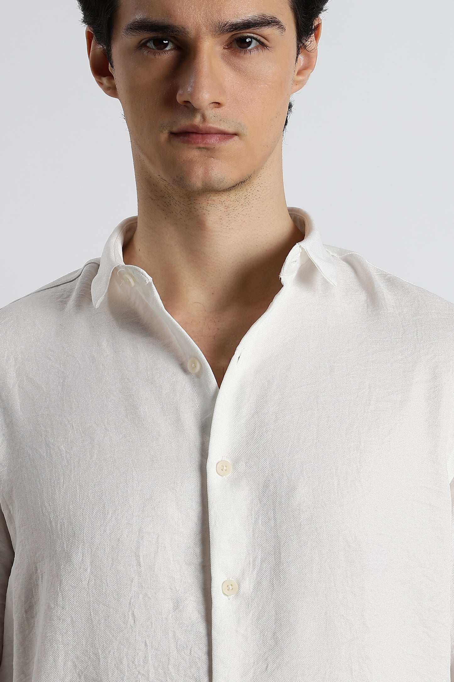 The Minimalist Linen-Blend Shirt White