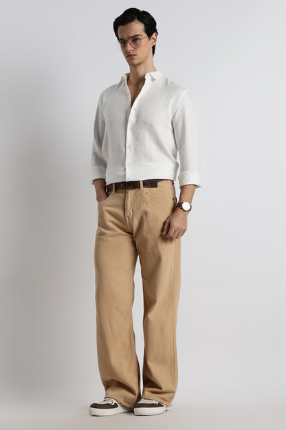 The Minimalist Linen Look Shirt White