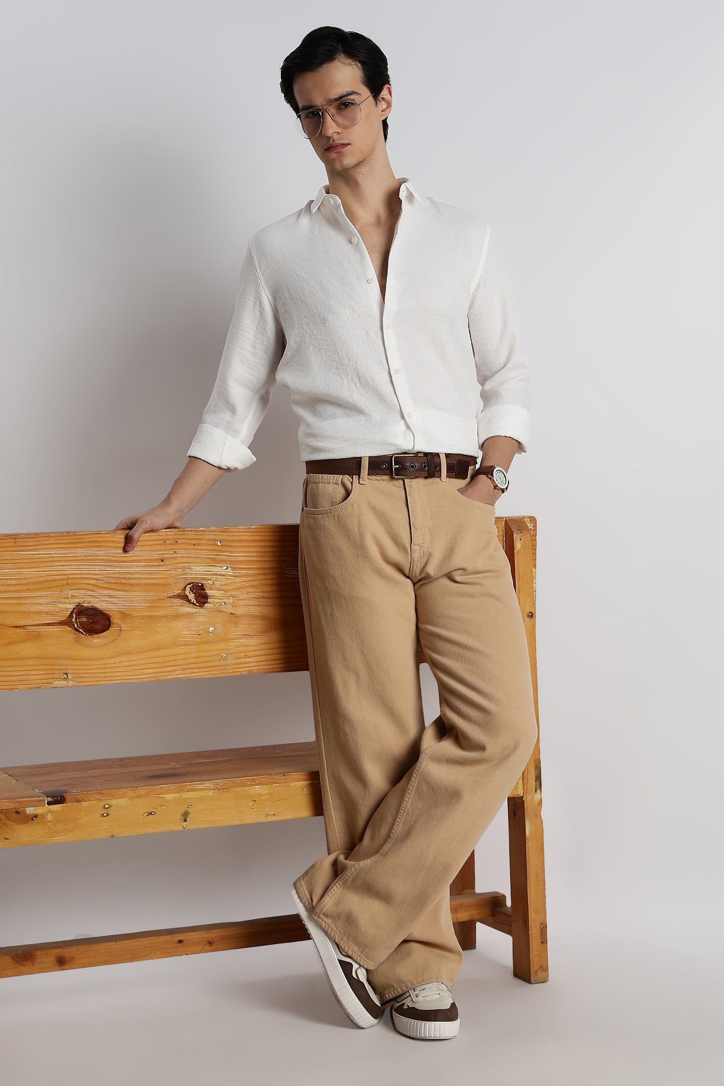 The Minimalist Linen-Blend Shirt White