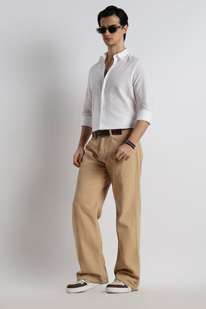 Dotted Swirl Printed Shirt White