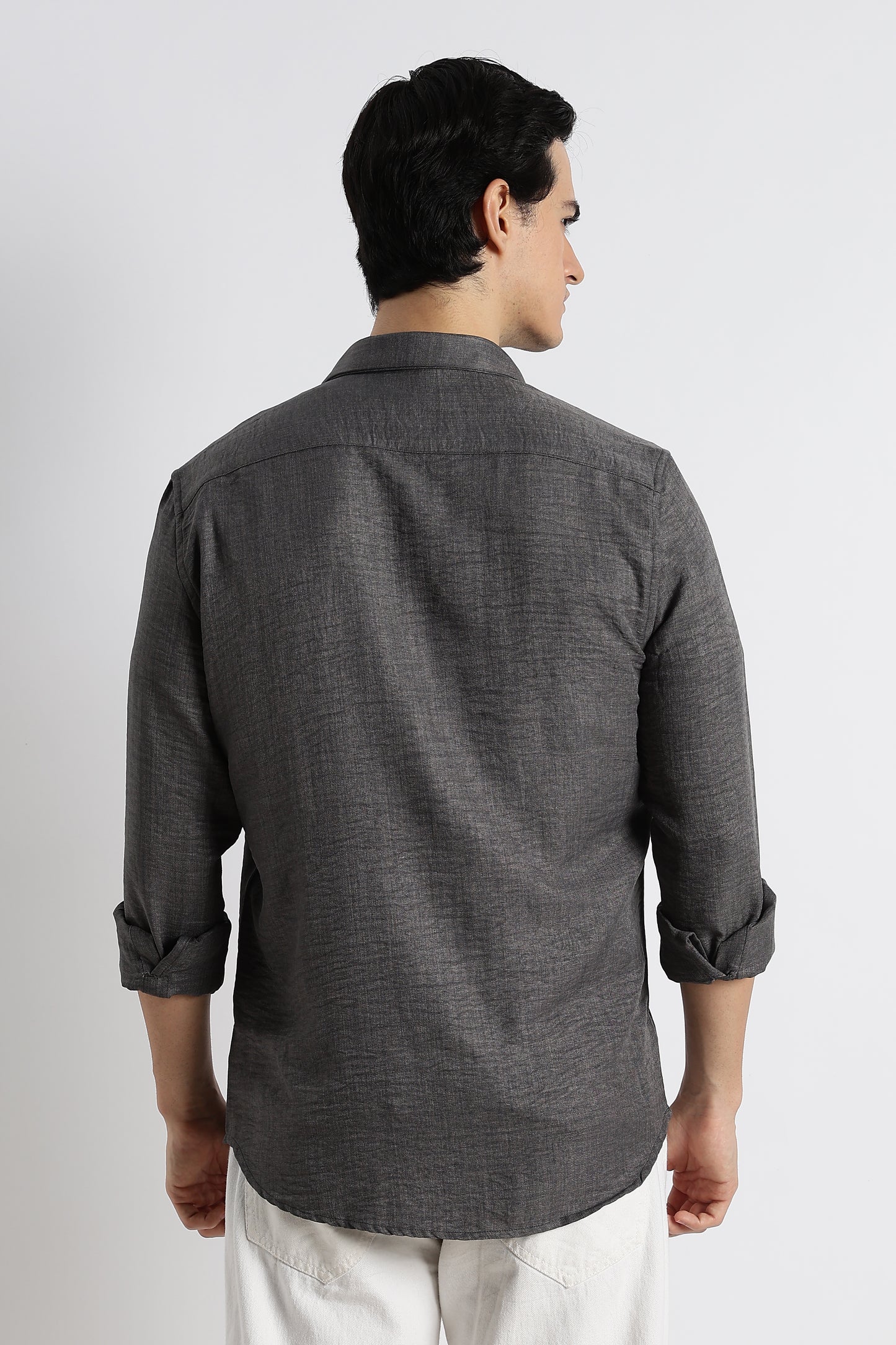 The Minimalist Linen-Blend Shirt Grey