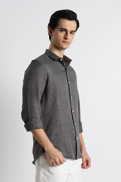 The Minimalist Linen Look Shirt Grey