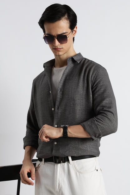 The Minimalist Linen Look Shirt Grey