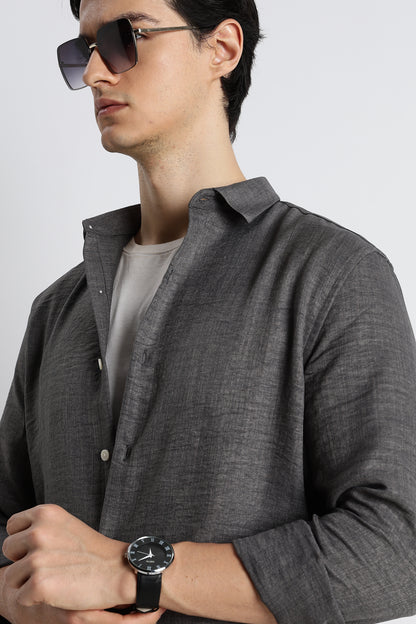 The Minimalist Linen Look Shirt Grey