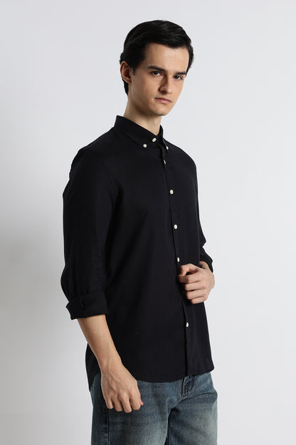 Minimal Linen Shirt Navy