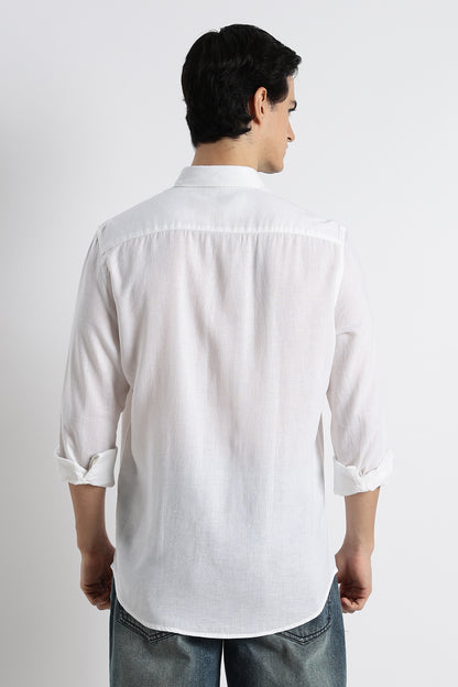 Minimal Linen Shirt White