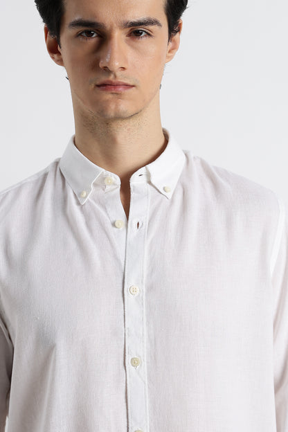 Minimal Linen Shirt White