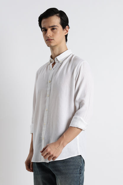 Minimal Linen Shirt White