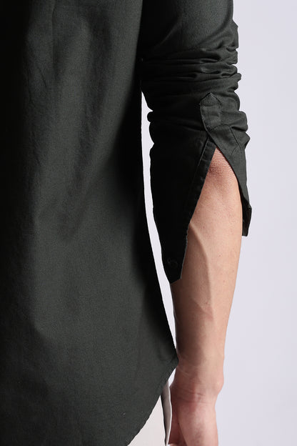 Cotton Oxford Solid Shirt Dk Green