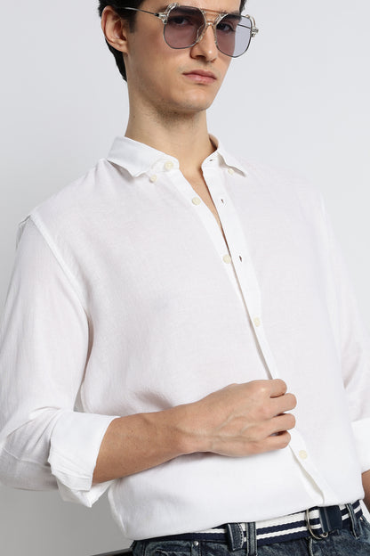 Minimal Linen Shirt White