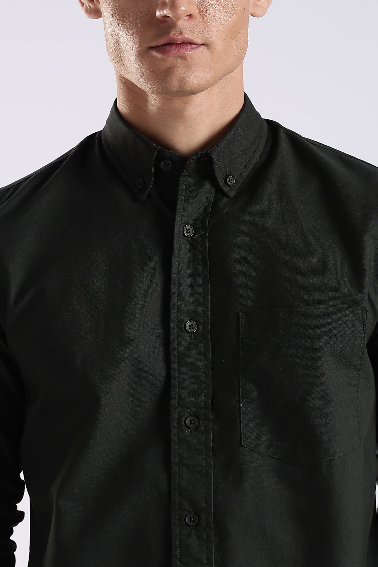 100% Cotton Oxford Solid Shirt Dk Green