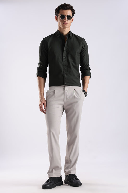 100% Cotton Oxford Solid Shirt Dk Green