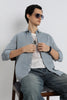 Minimal Linen Shirt Blue