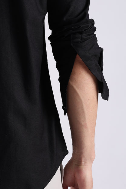 Cotton Oxford Solid Shirt Black