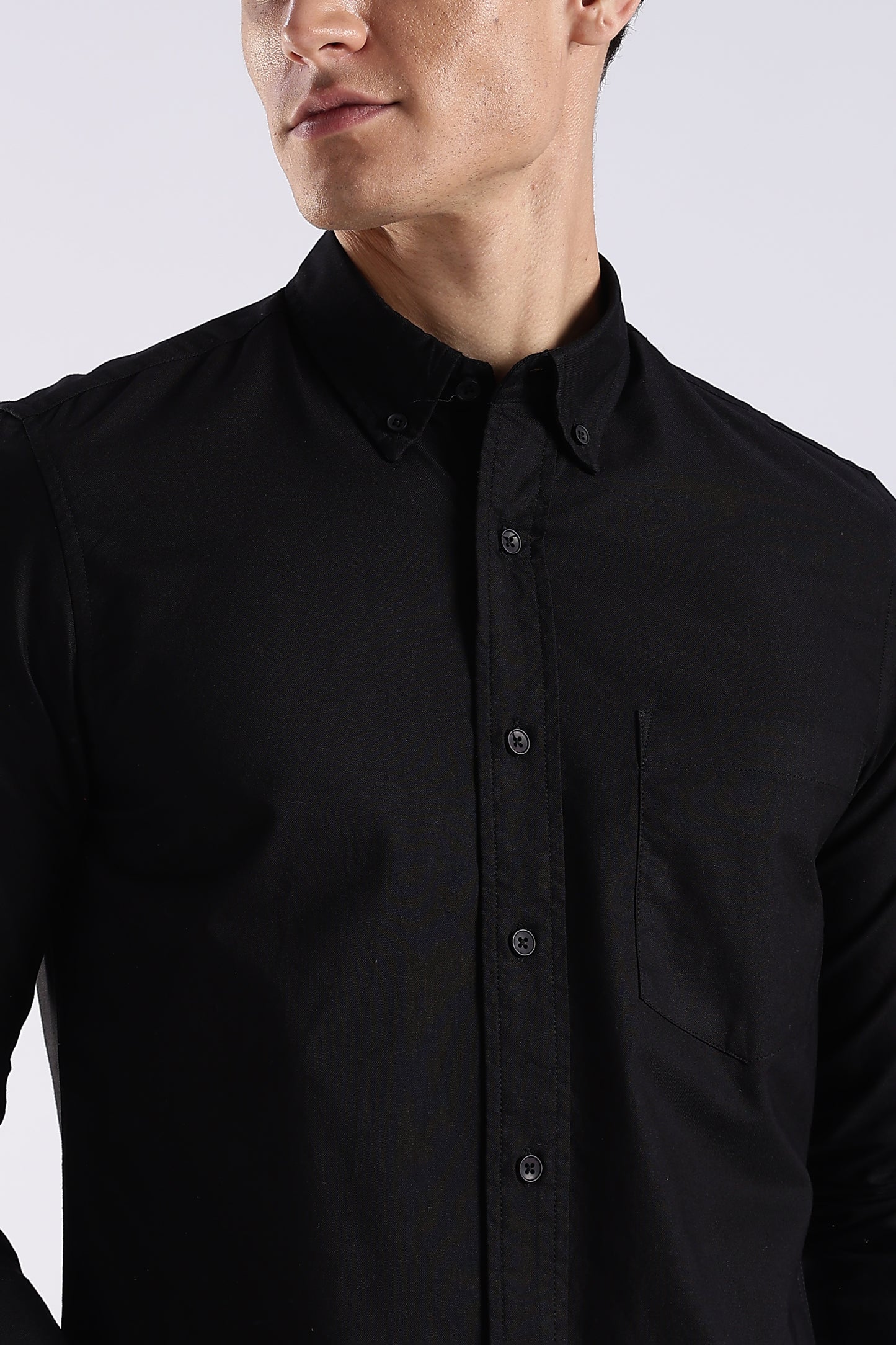 100% Cotton Oxford Solid Shirt Black