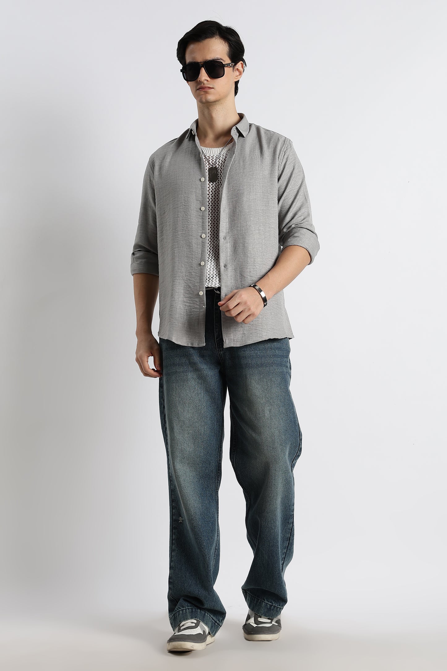 The Minimalist Linen-Blend Shirt Lt Grey
