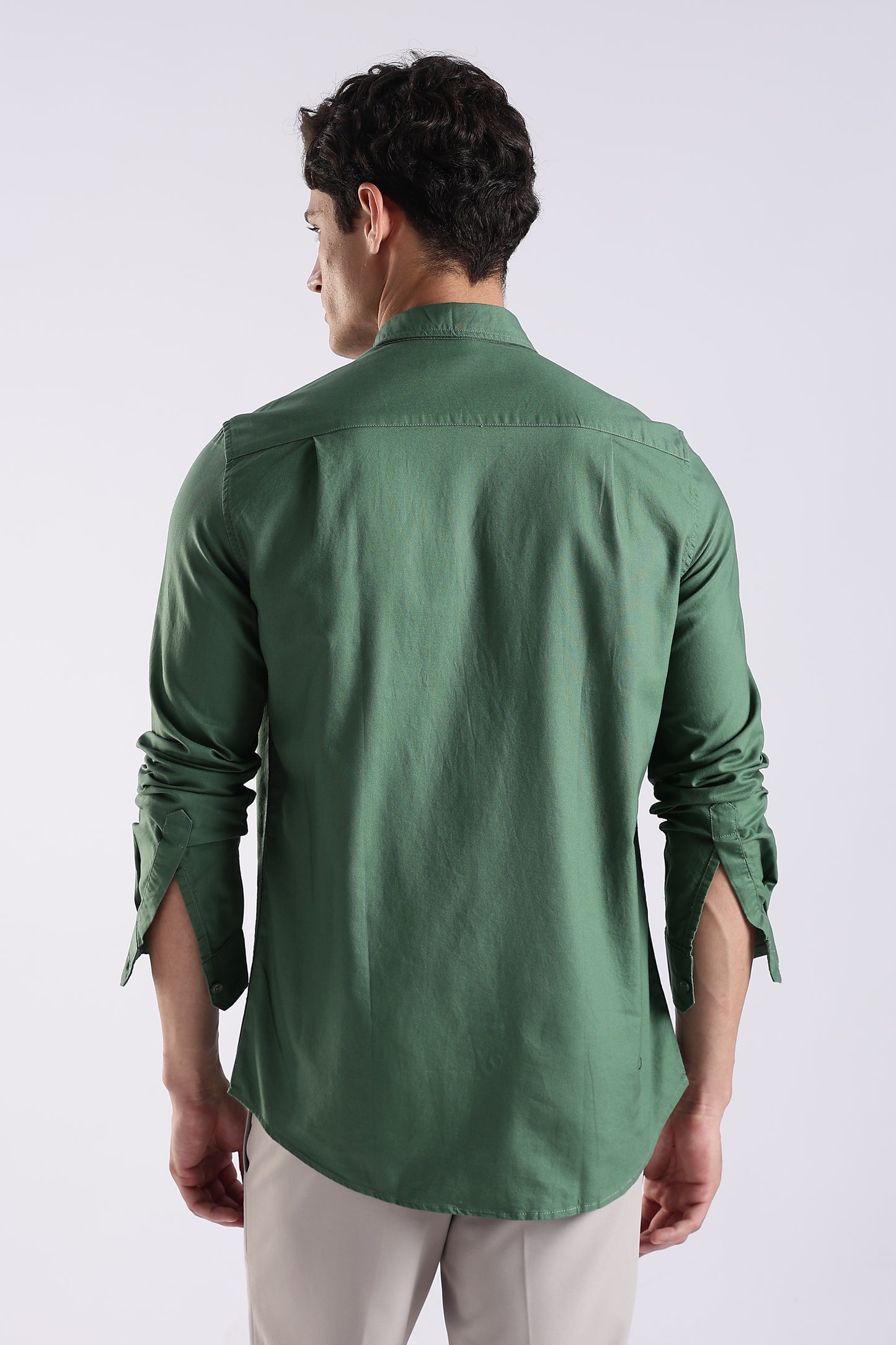 100% Cotton Oxford Solid Shirt Green