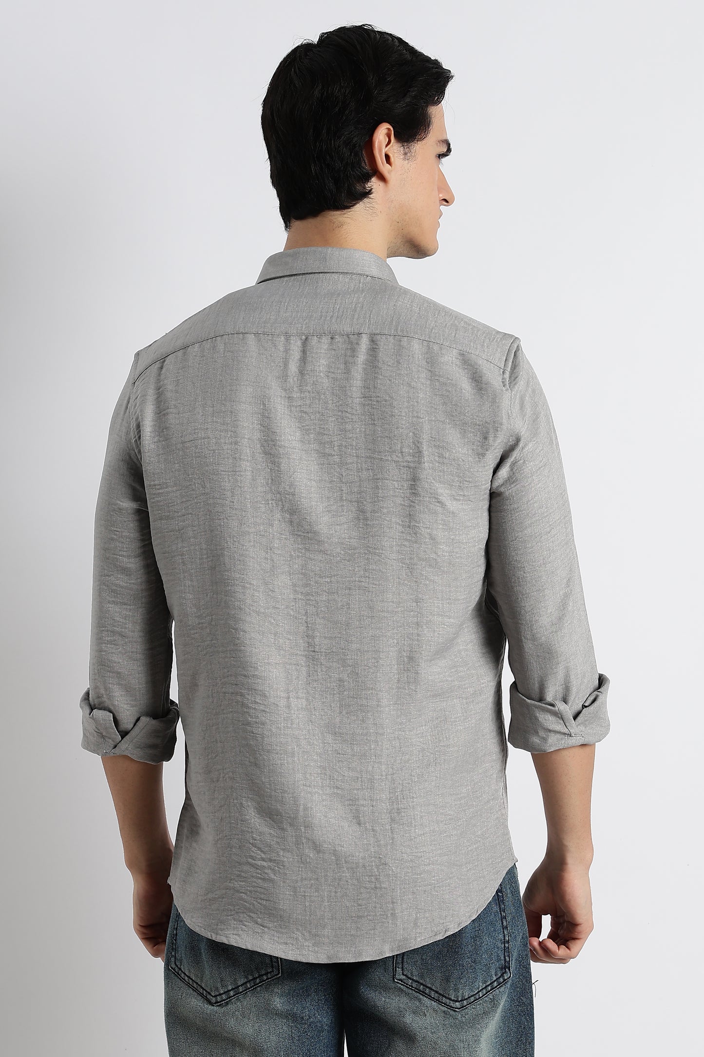 The Minimalist Linen-Blend Shirt Lt Grey